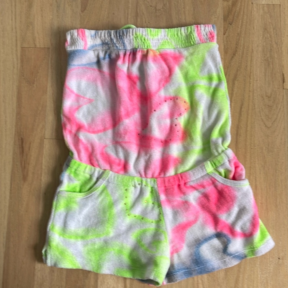 Flowers by Zoe Vintage Tye-Dye Girl's Terry Romper/Coverup